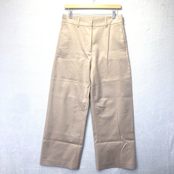 Piazza Sempione Italy Wide Leg Dress Pants US Sz 6 (Italian 42) Beige High Rise - Picture 1 of 16